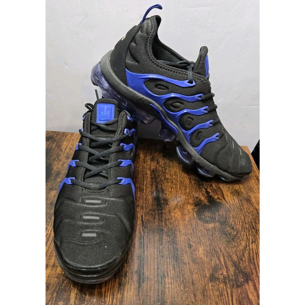 Size 12 Nike Vapormax Plus TN Black And Blue Men's Shoes free shipping